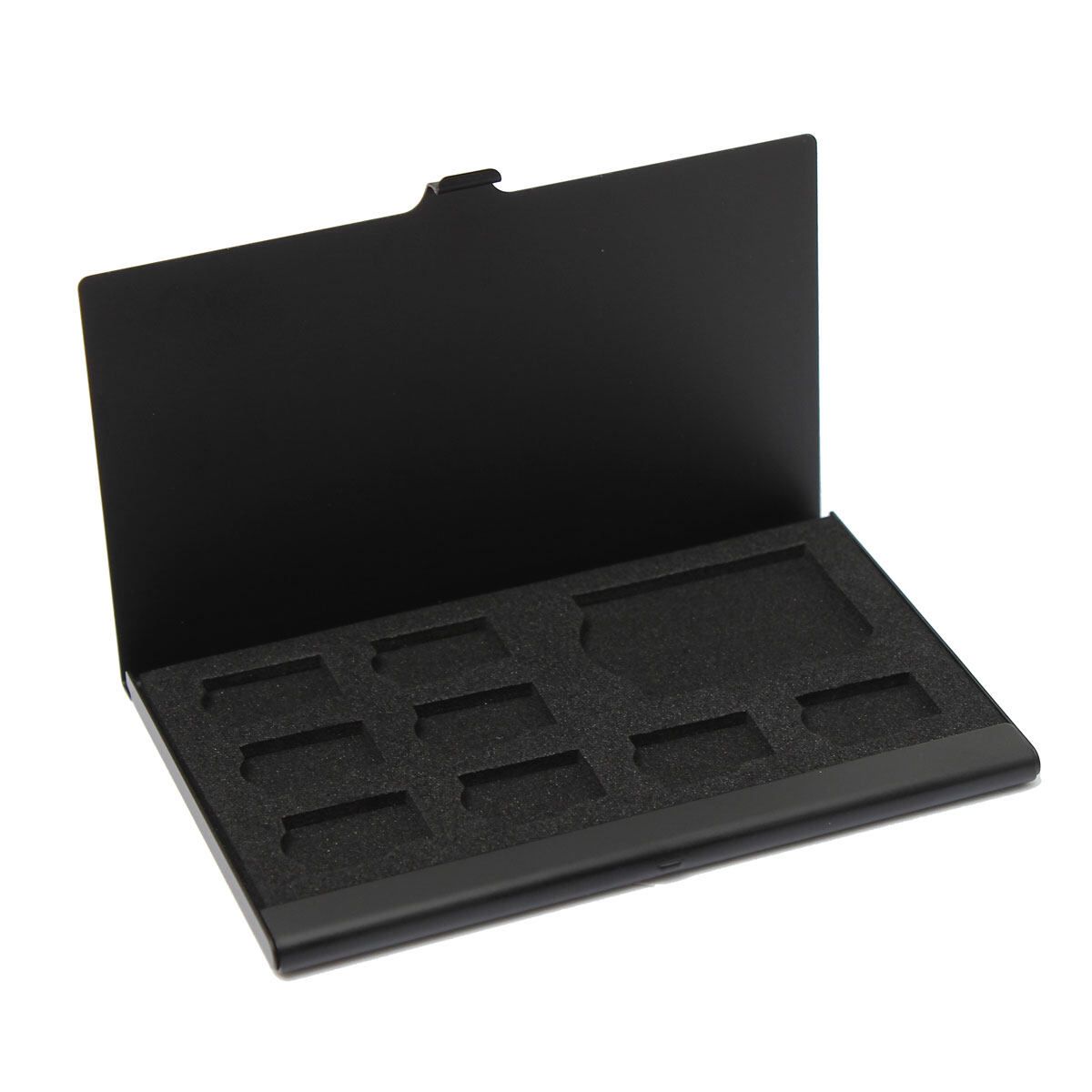 Freebang 9 Micro SD/SD Memory Card Storage Holder Box Protector Metal Cases 8 TF&1 SD Blace Black
