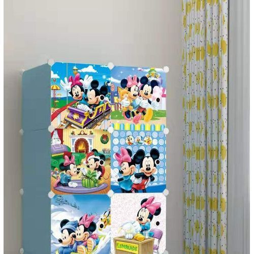 6_Doors Mickey Mini Storage Wardrobe Cabinet