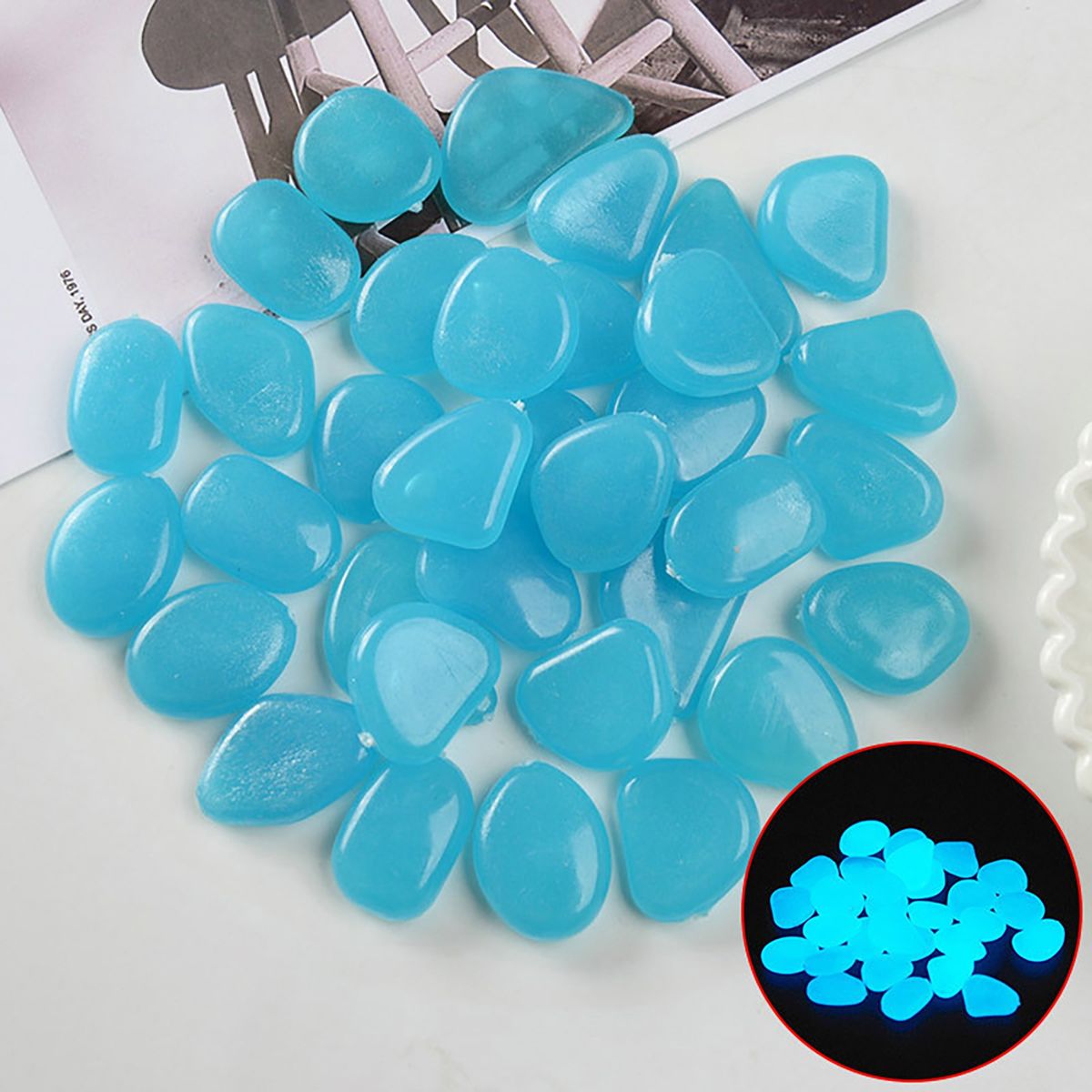 200Pcs Gravel Rocks   Flower Pots Color Stones Dark Blue