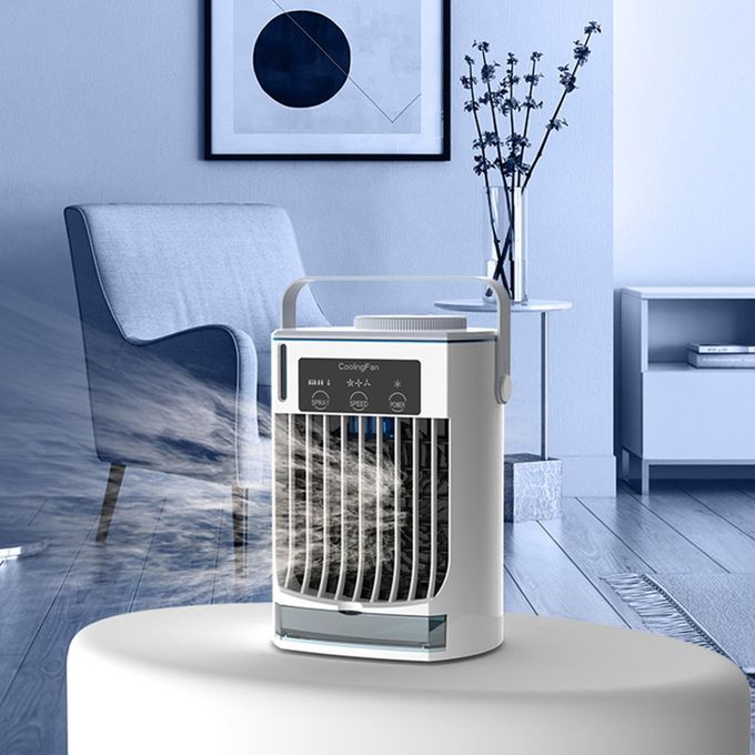 Mini Air Conditioner Waterproof 2 Modes Air Cooler Fan For Room Gray