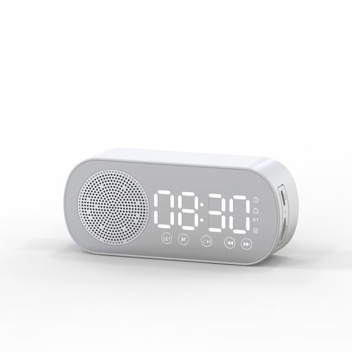 Wireless Bluetooth Speaker Portable Alarm Clock  - White