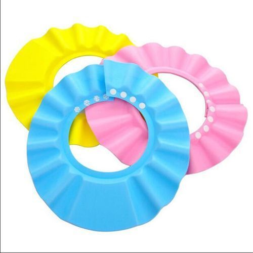 3 Pcs Soft  Children  Bathing Shower Cap Wash Hair Shield