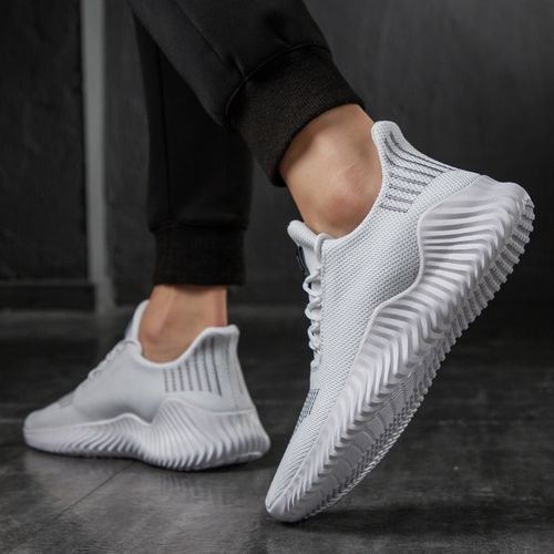 Big Size Men Running Shoes Sports Sneakers-White
