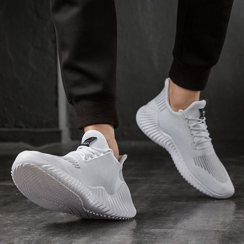Big Size Men Running Shoes Sports Sneakers-White