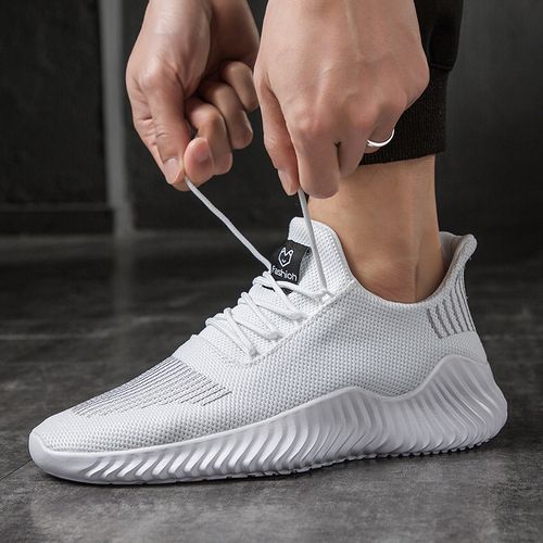 Big Size Men Running Shoes Sports Sneakers-White