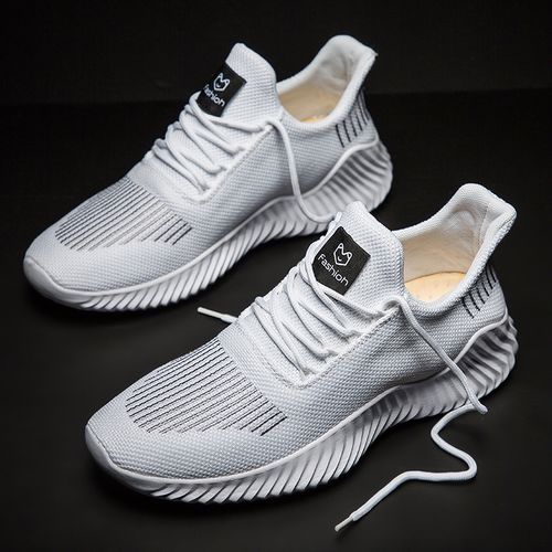 Big Size Men Running Shoes Sports Sneakers-White