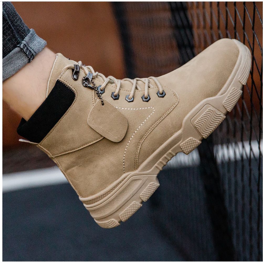 Men's Motocycle Tactical Work Boots Lace Up Shoes