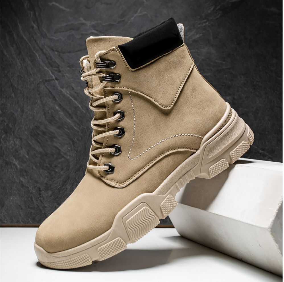 Men's Motocycle Tactical Work Boots Lace Up Shoes