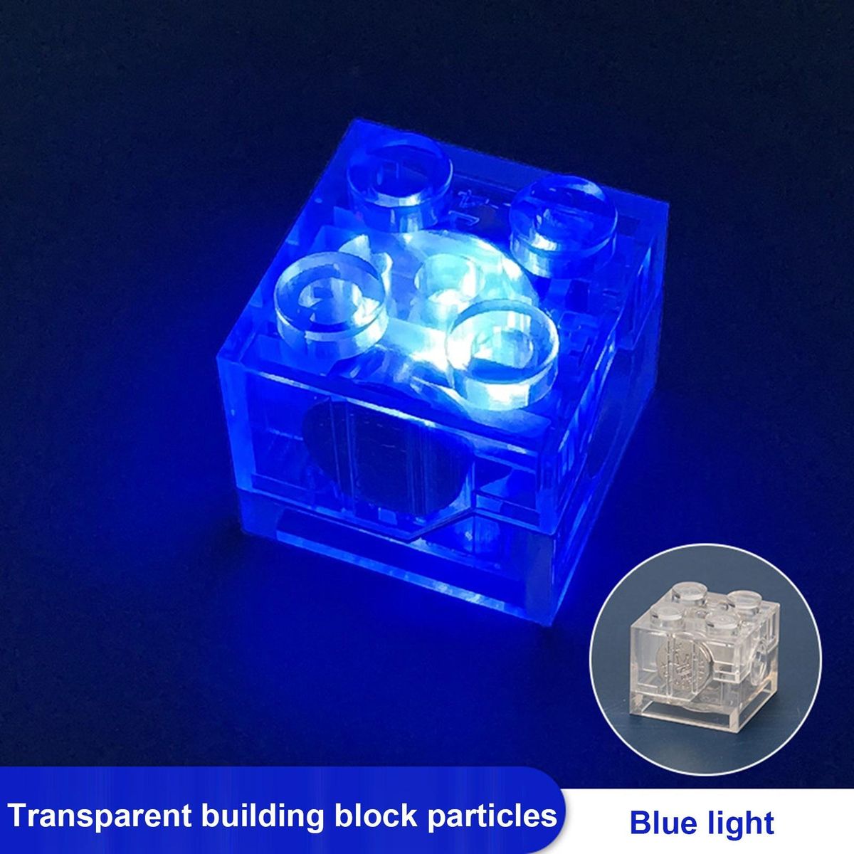 Building Block Toy Light Up Building Block Brick Blue