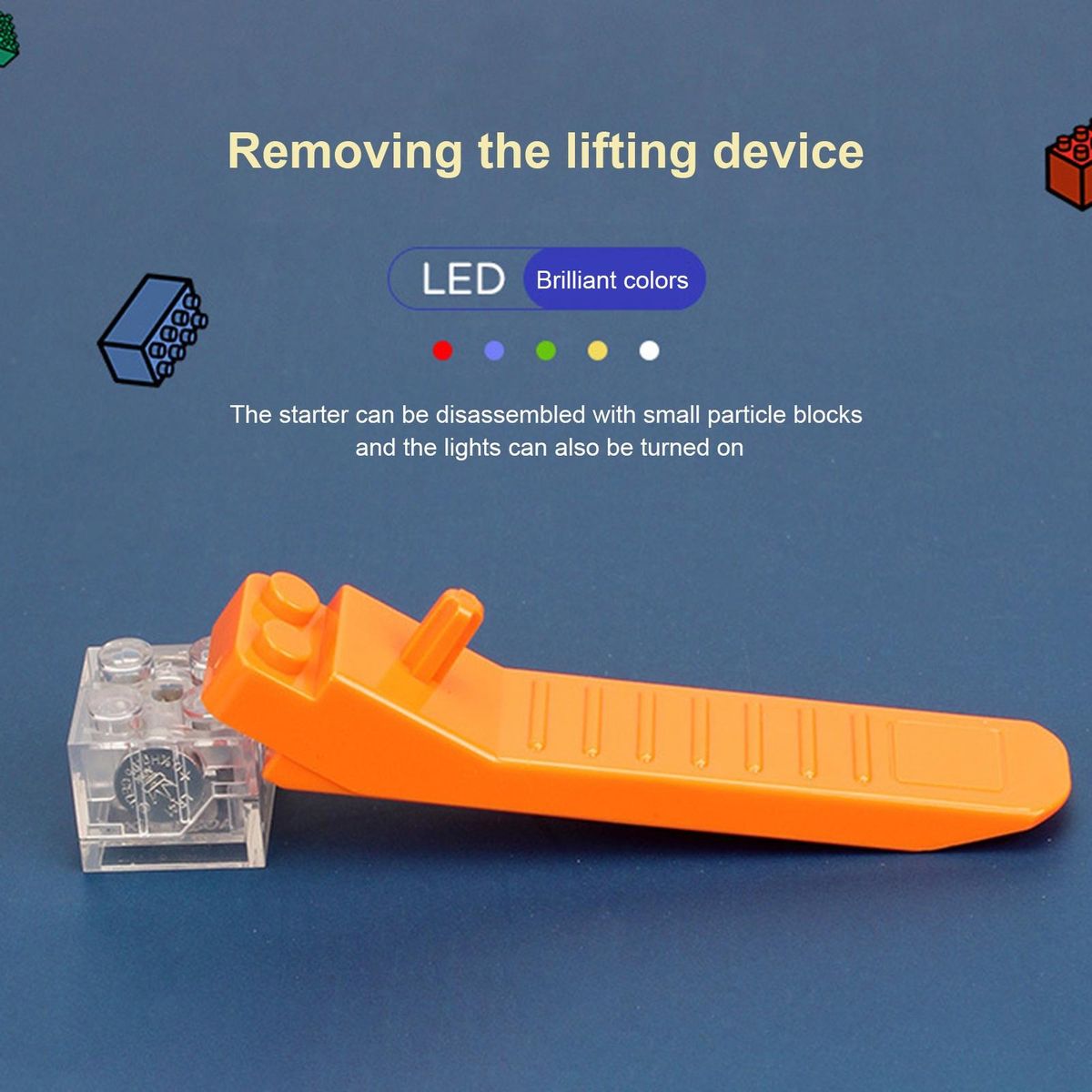 Building Block Toy Light Up Building Block Brick Blue