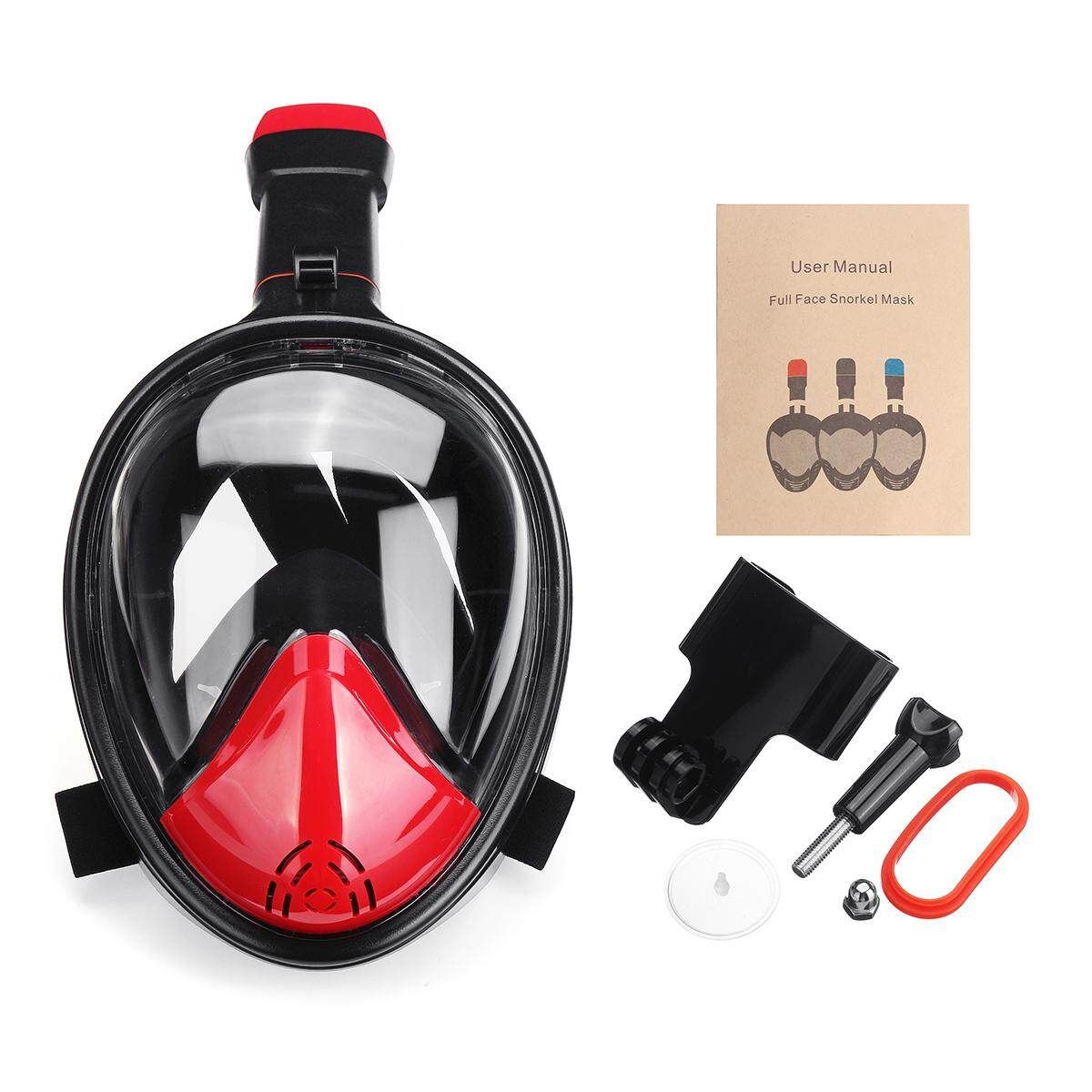 Underwater Scuba Anti Fog Full Face Diving Snorkeling Kit Respiratory Masks Safe And Waterproof Swimming Light Black