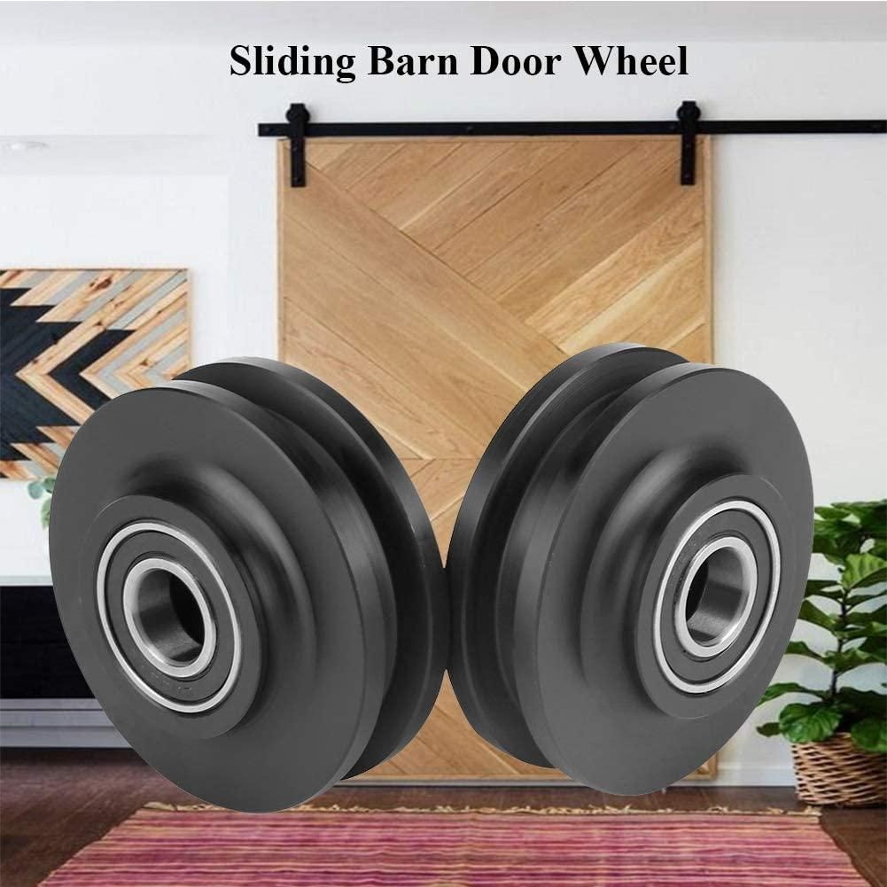 2Pcs Sliding Barn Door Wheel Heavy Duty Cabinet Window Pulley Roller Quiet Sliding Door Track Perfect for DIY Barn Door