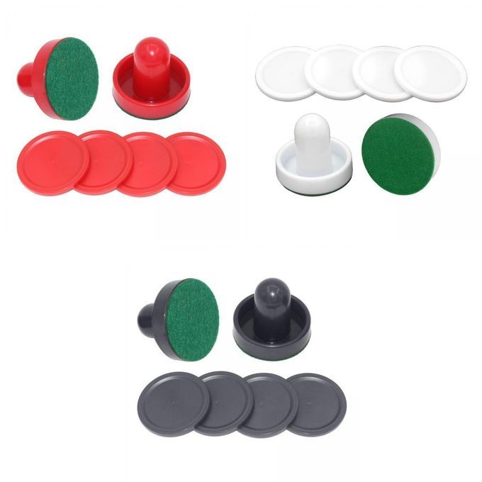 3x Plastic Air Hockey Paddles And Pucks For Kids Adult Entertainment