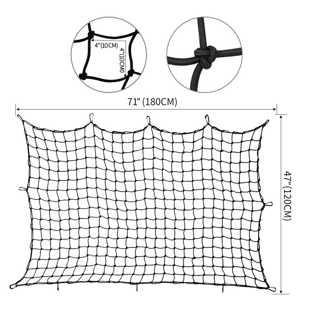 4'x6' Luggage Net Bungee Cargo Net Strech Super Duty Mesh