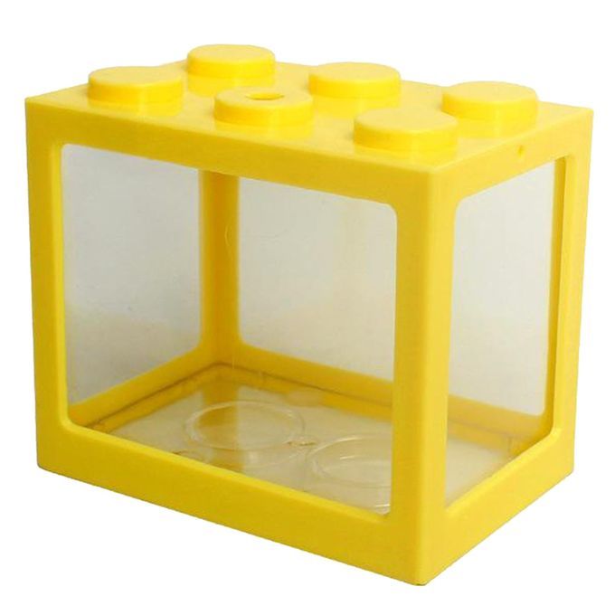 Mini Fish Tank, Small Betta Fish Bowl Jellyfish For Aquarium Yellow