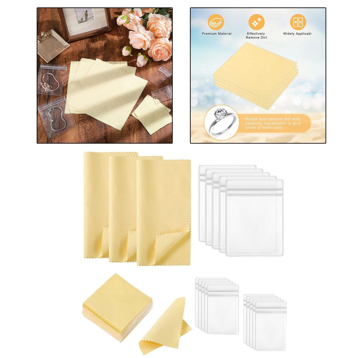 73Pcs Storage Bags Cleaner Zip Bags Cleaning Cloth For