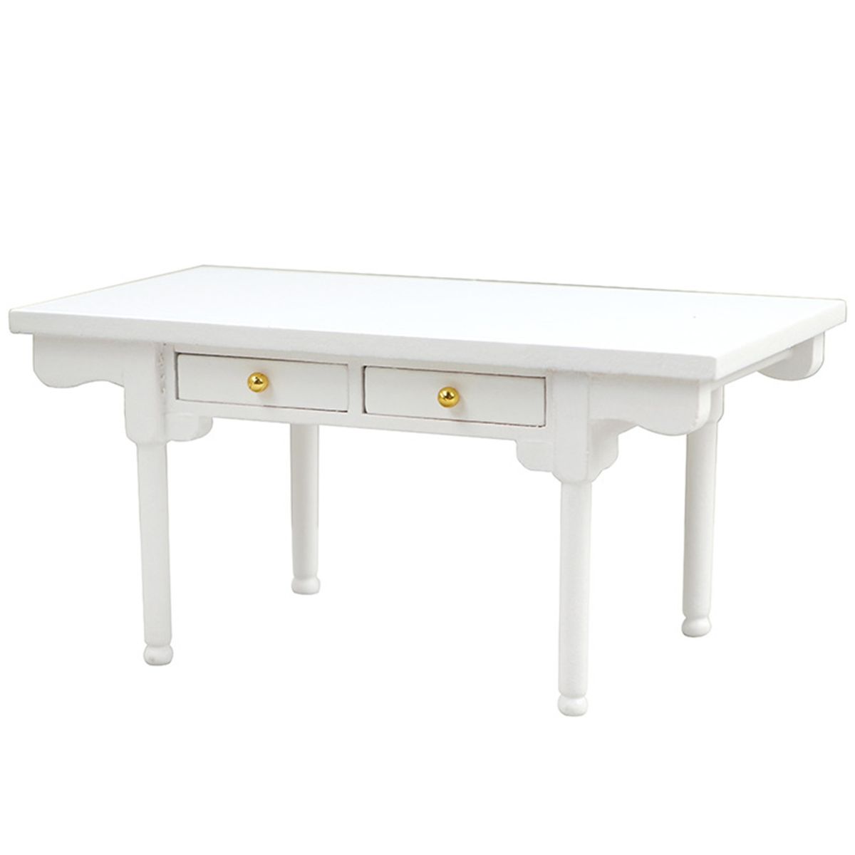 Doll House Desk Mini Miniature Dollhouse Wooden Desk Table White