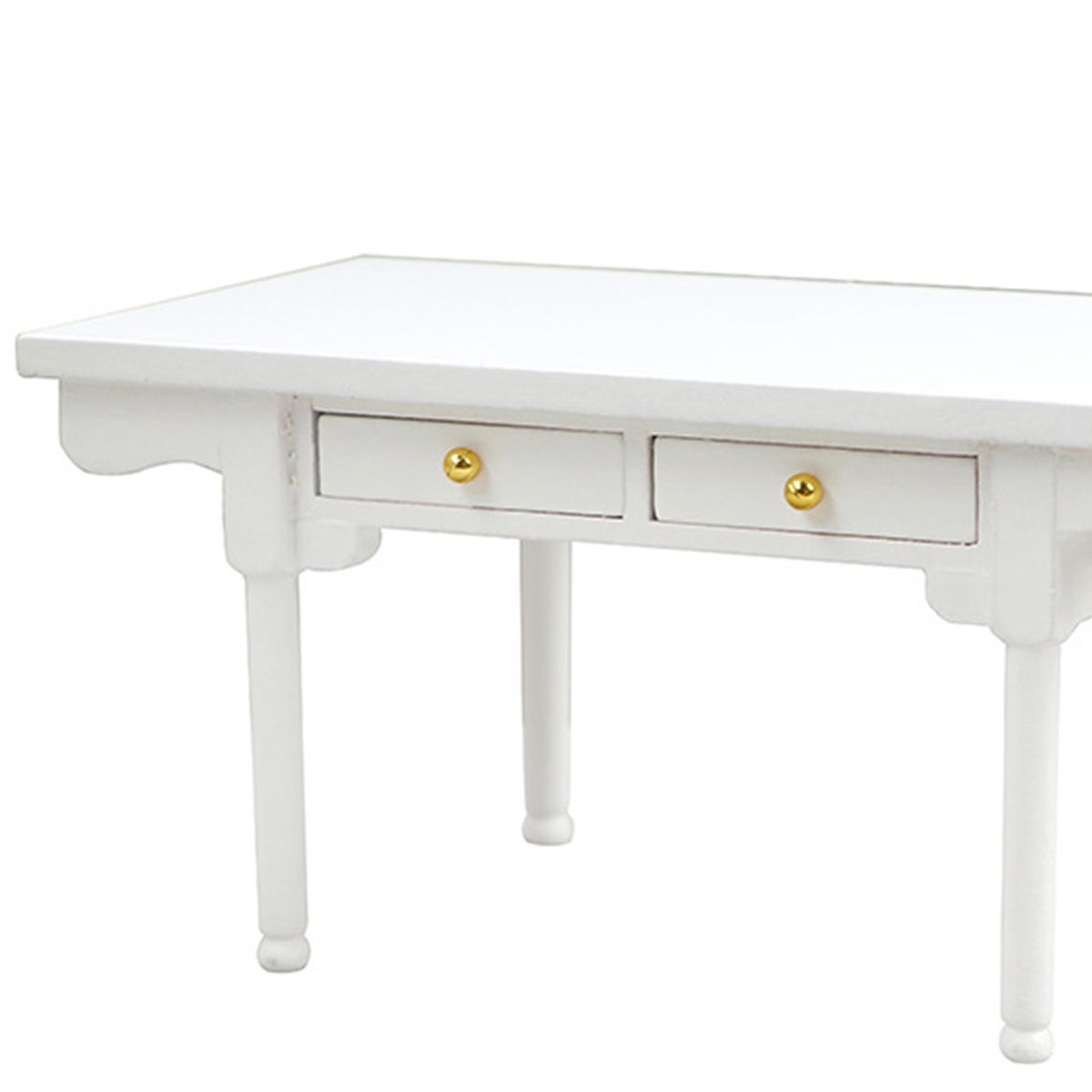 Doll House Desk Mini Miniature Dollhouse Wooden Desk Table White