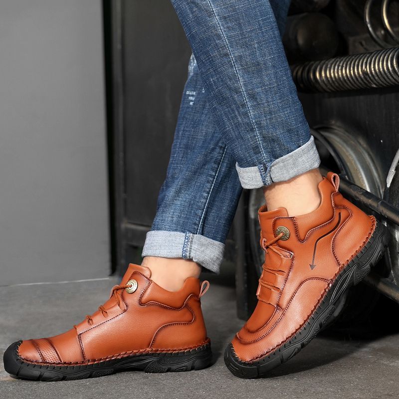 Men's Fashion Casual Hiking Climbing Leather High-top Boots Shoes