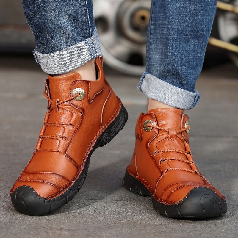 Men's Fashion Casual Hiking Climbing Leather High-top Boots Shoes