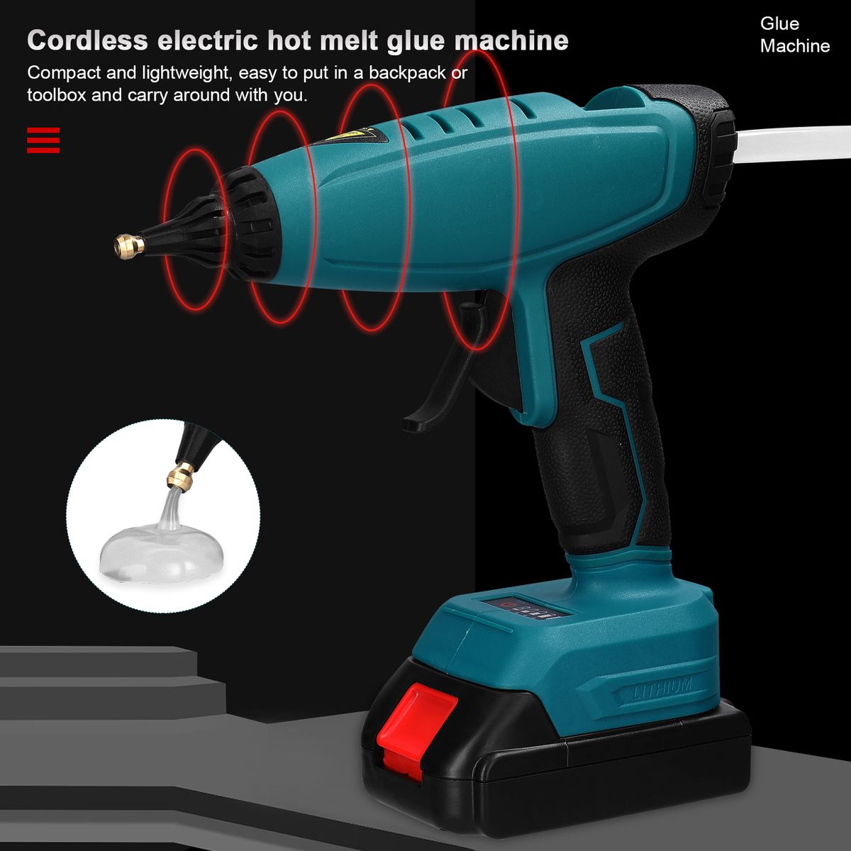 Electric Hot Melt Glue Machine Portable Cordless Lithium