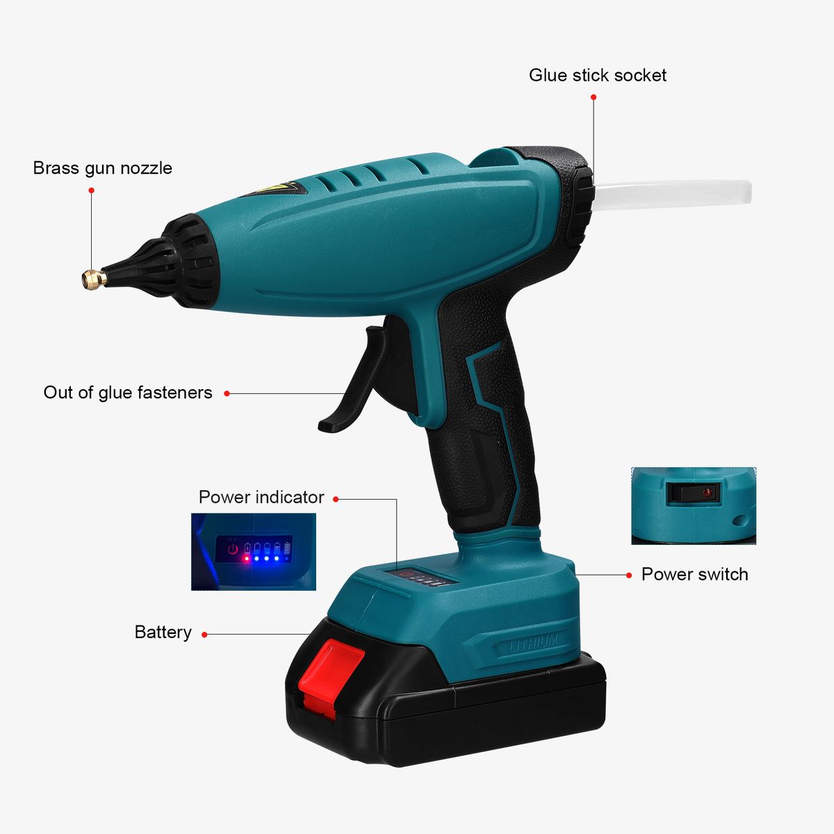 Electric Hot Melt Glue Machine Portable Cordless Lithium