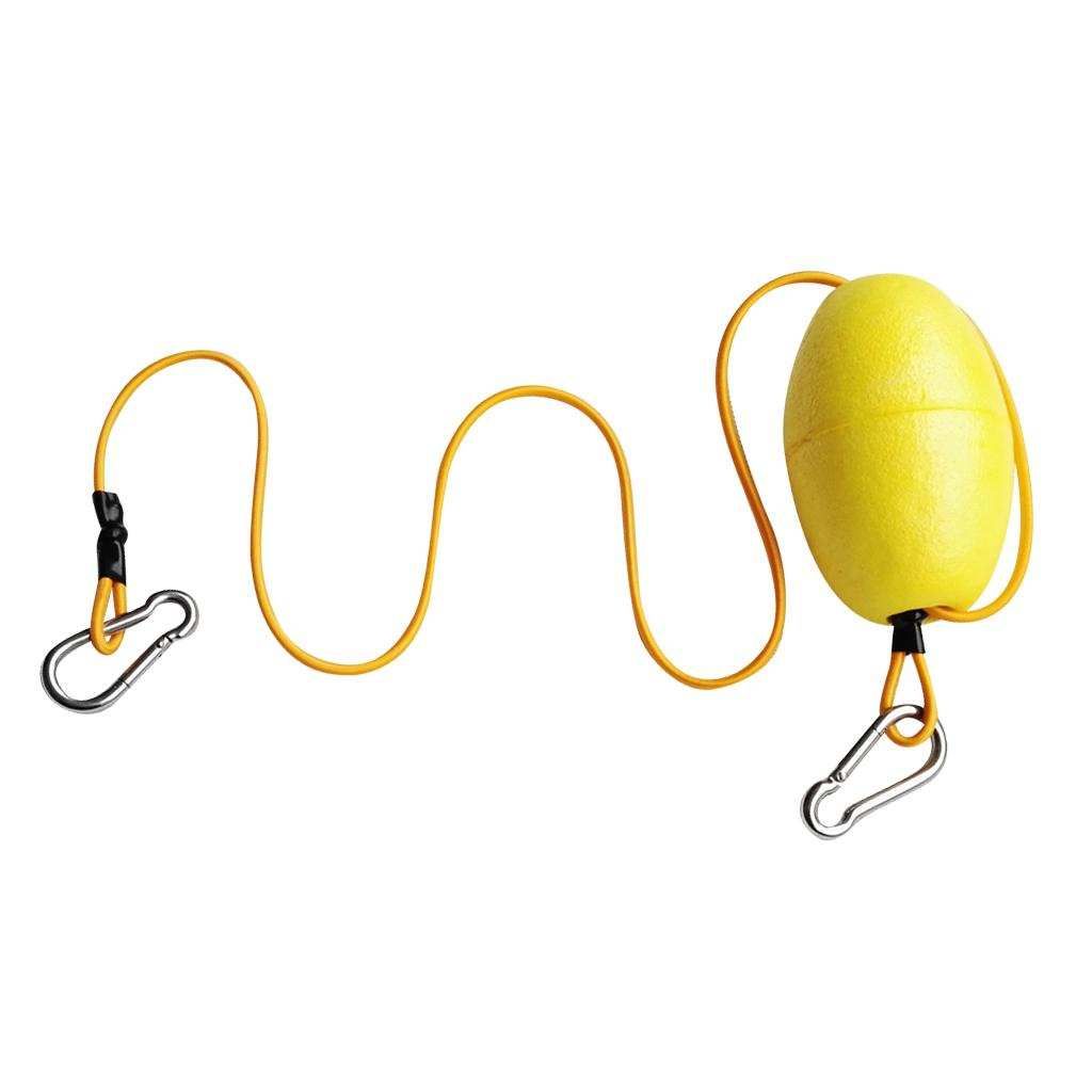 Elastic Kayak Tow Throw Line Floating Accessory Leash Yellow + Yellow