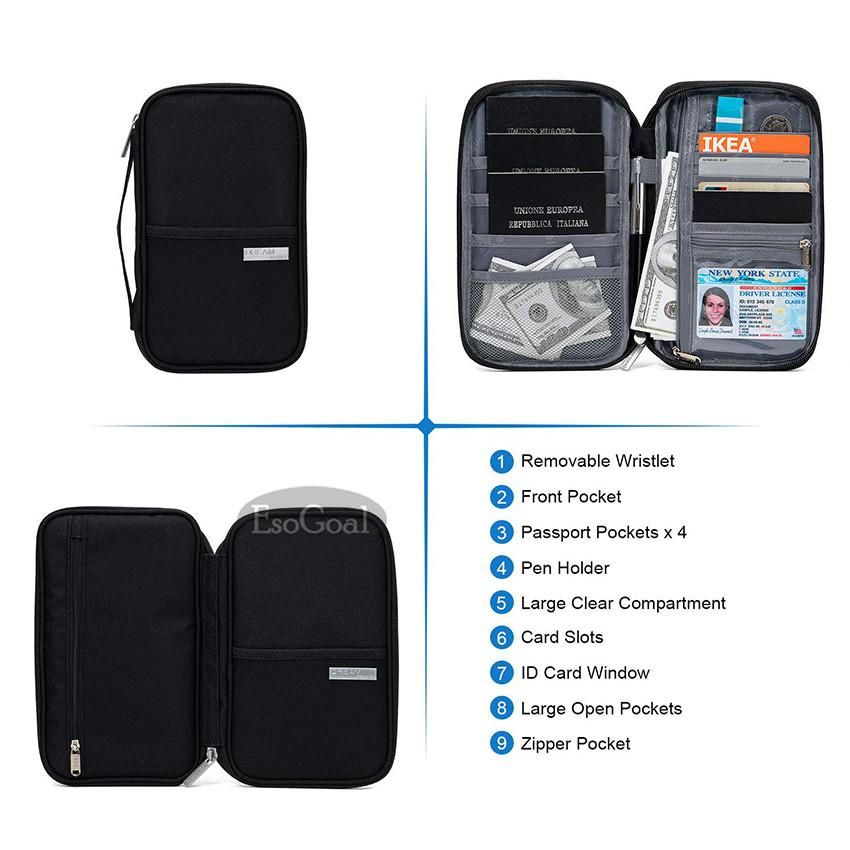 EsoGoal Multifunction Passport Holder Waterproof Fashion Bag
