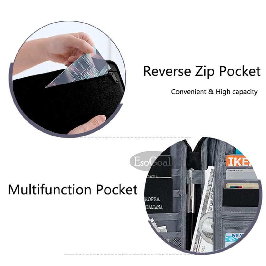 EsoGoal Multifunction Passport Holder Waterproof Fashion Bag