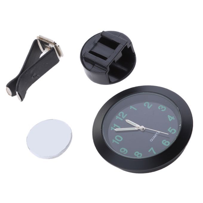 Car Air Vent Quartz Clock Auto Watch Luminous StickOn Clock Black