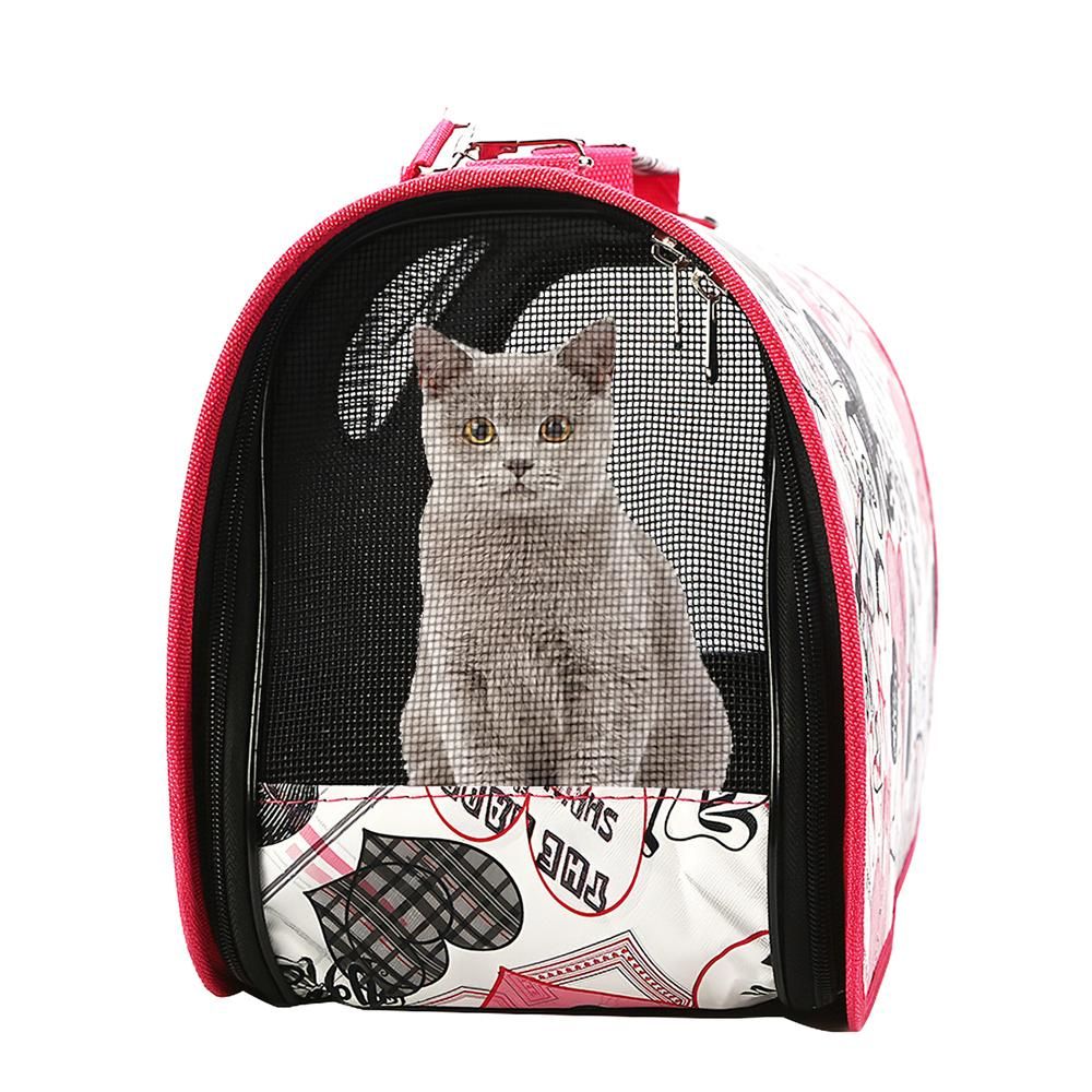 Pet Carrier Aslant Bag Mesh Window Dog Carrier Oxford Cloth Pet Handbag for Outdoors Hiking Camping