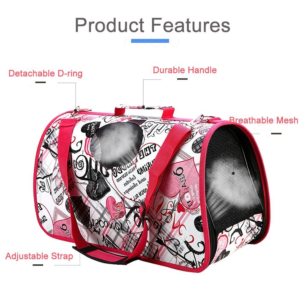 Pet Carrier Aslant Bag Mesh Window Dog Carrier Oxford Cloth Pet Handbag for Outdoors Hiking Camping