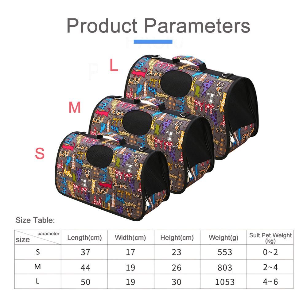 Pet Carrier Aslant Bag Mesh Window Dog Carrier Oxford Cloth Pet Handbag for Outdoors Hiking Camping