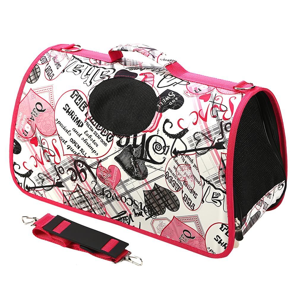 Pet Carrier Aslant Bag Mesh Window Dog Carrier Oxford Cloth Pet Handbag for Outdoors Hiking Camping