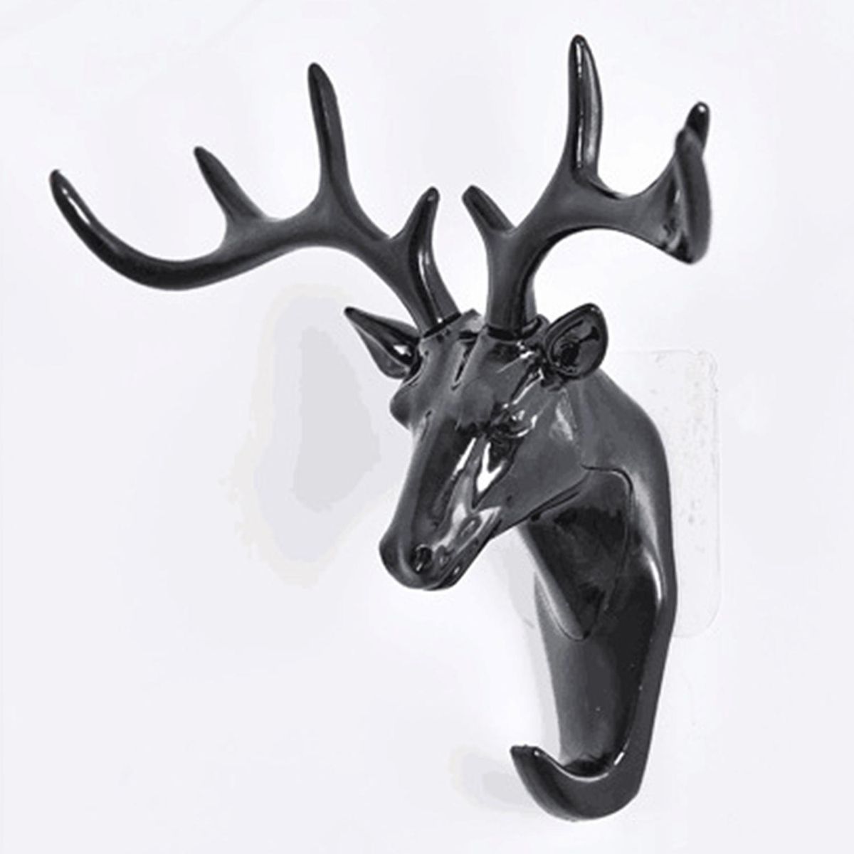 Adhesive Hook Deer Elk Head Shape Towel Hanger No Punching Hanging Hook Wall Mount Heavy Duty Hook Keys Sticky Holder Stick on Wall Door Cabinet Bathroom Kitchen Bedroom