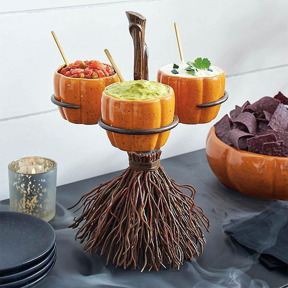 Halloween Pumpkin Snack Bowl Stand Collapsible Trays Stand