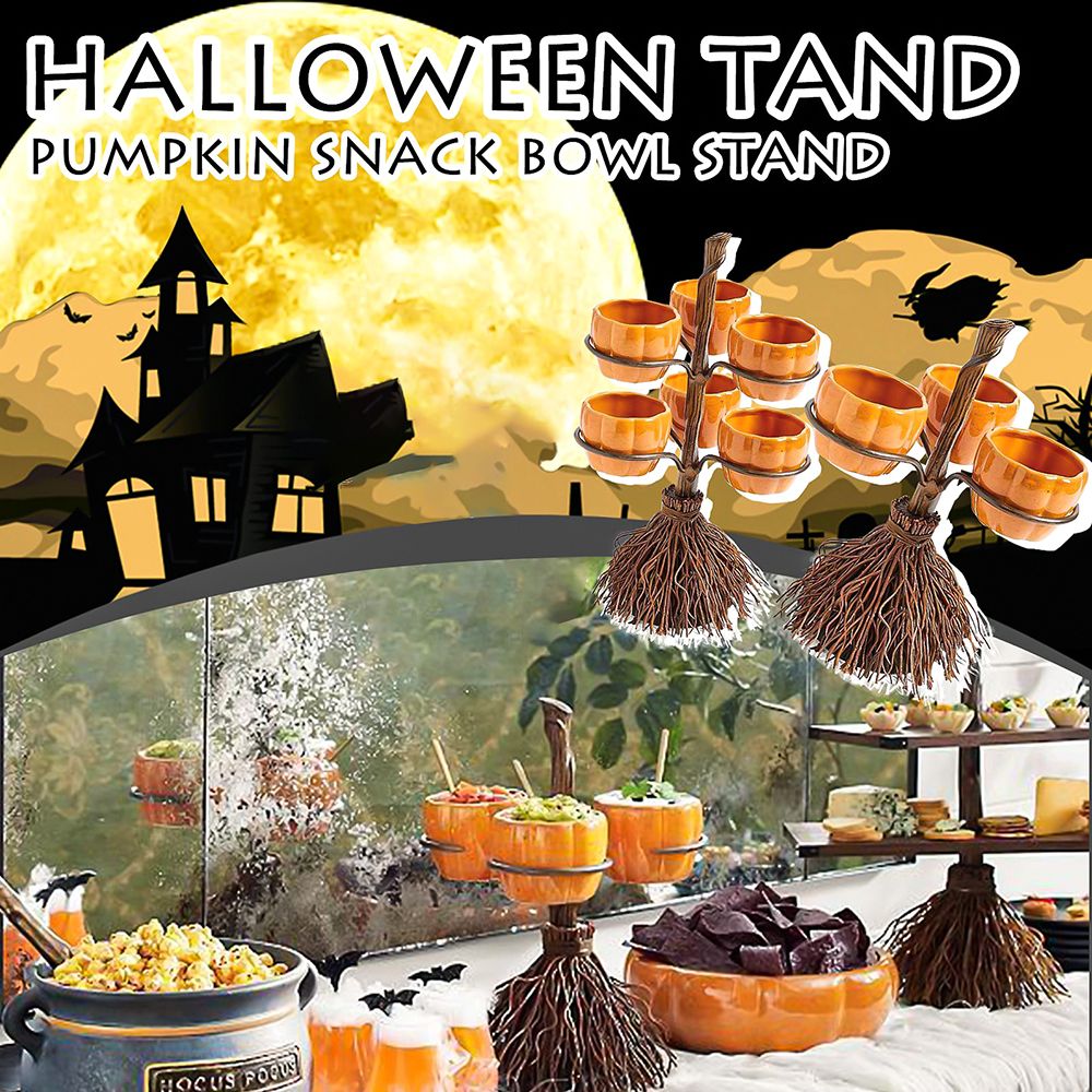 Halloween Pumpkin Snack Bowl Stand Collapsible Trays Stand