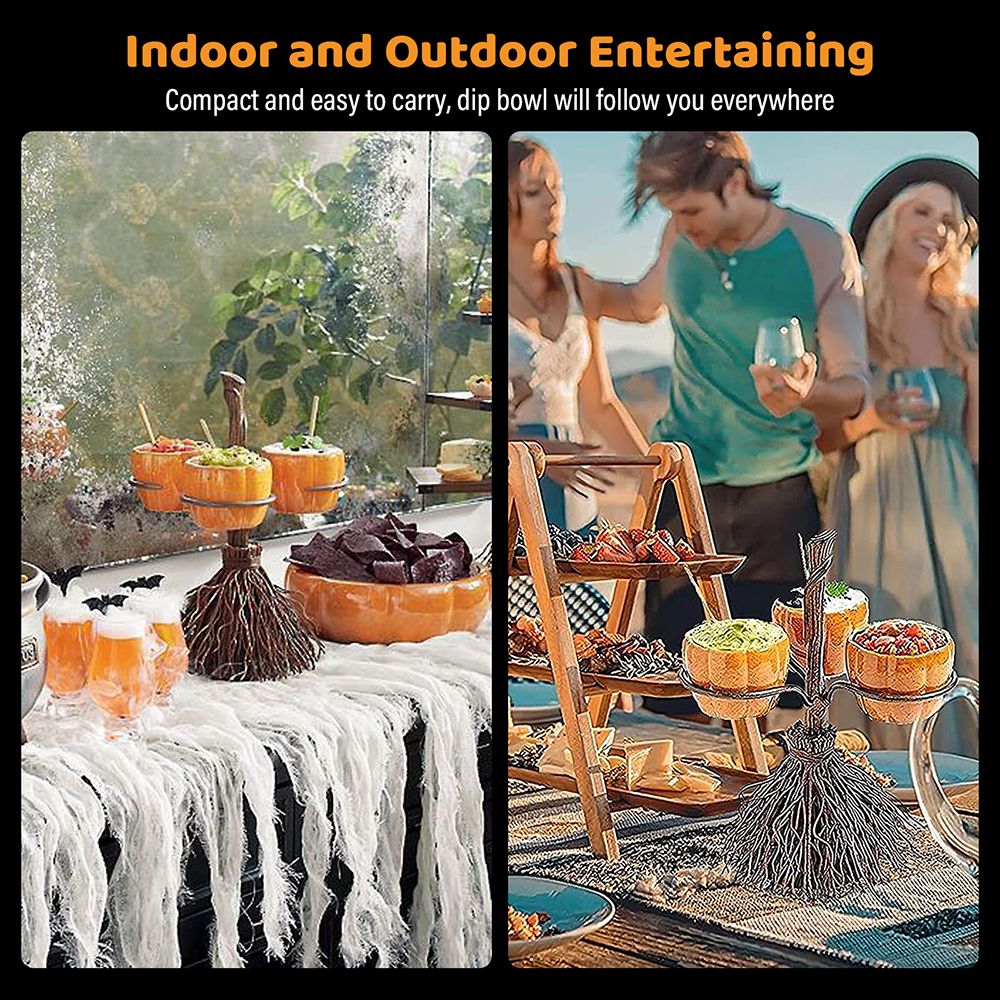 Halloween Pumpkin Snack Bowl Stand Collapsible Trays Stand
