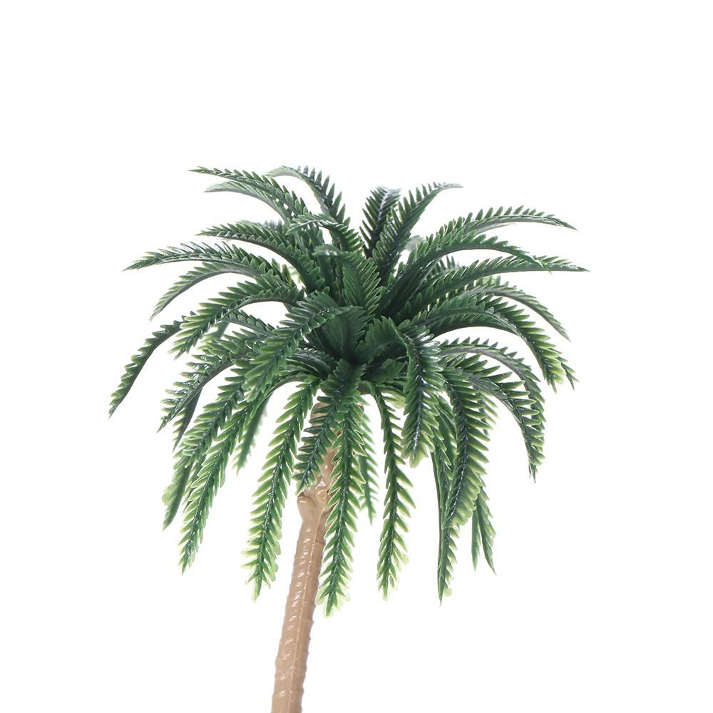 15pcs Miniature Scenery Layout Model Plastic Tree Palm Trees Train Coconut Rainforest Home Garden Decoration