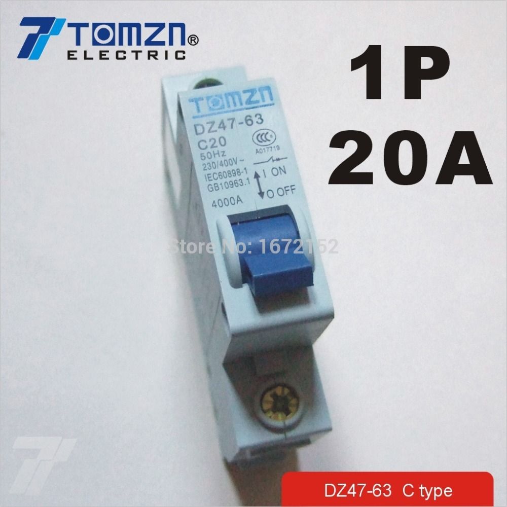 MCB 60HZ Breaker 400v~ Circuit 1P 50HZ Mini C45 230 20A