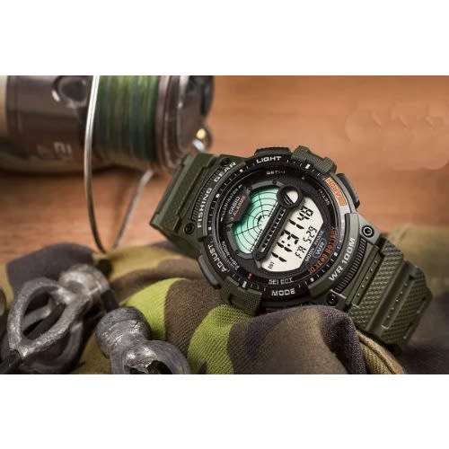 Men’s Fishing Timer Quartz Watch With Resin Strap - Ws-1200h-3avcf