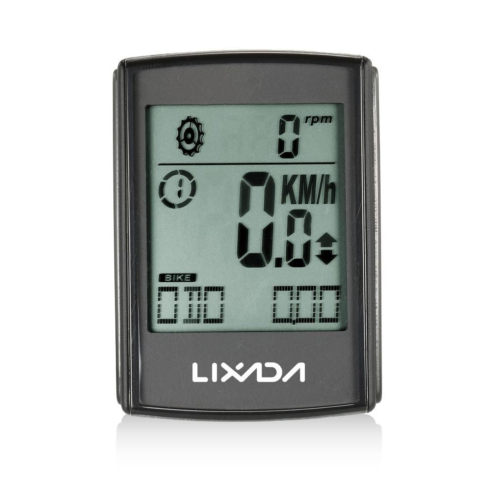 Lixada Multifunctional 2-in-1 Wireless LCD Bicycle Cycling Computer Speed Cadence Water-resistant