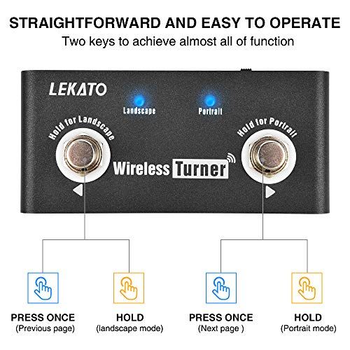LEKATO Page Turner Pedal  Connected By Bluetooth For Flip Pa