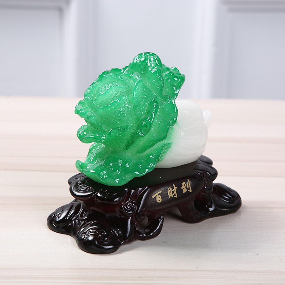 Jade Cabbage Decorative Traditional Unique Art Hand Carving Chinese