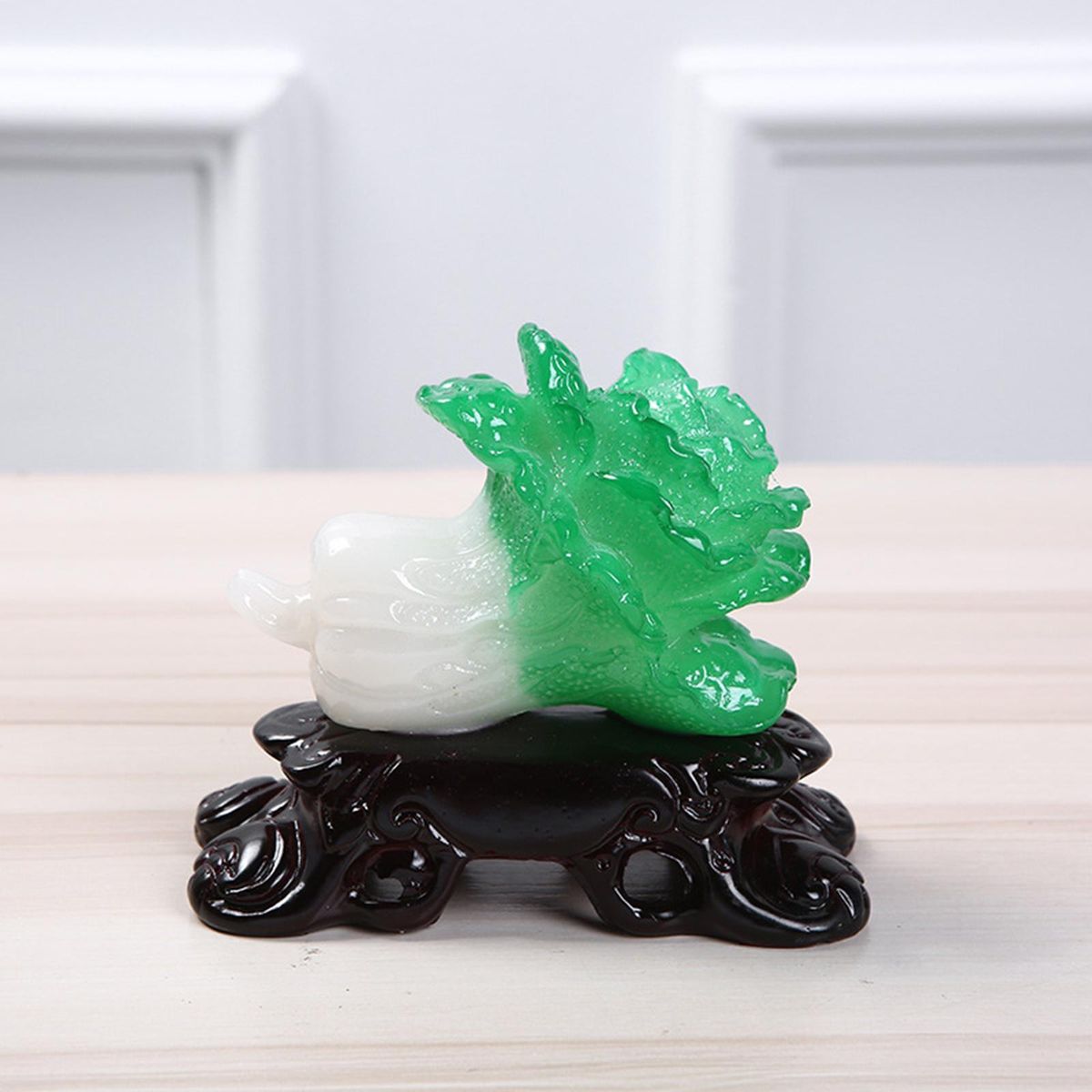 Jade Cabbage Decorative Traditional Unique Art Hand Carving Chinese