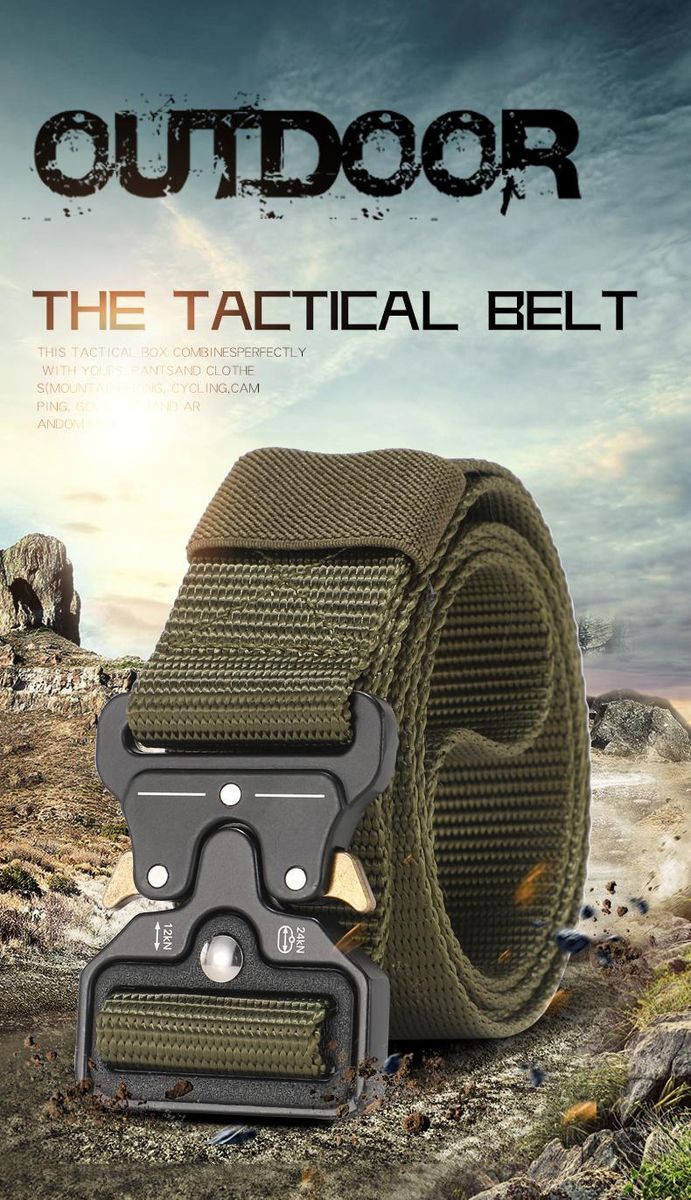 Men's Belt Outdoor Hunting Tactical Multi Function Combat Survival Nylon Belt