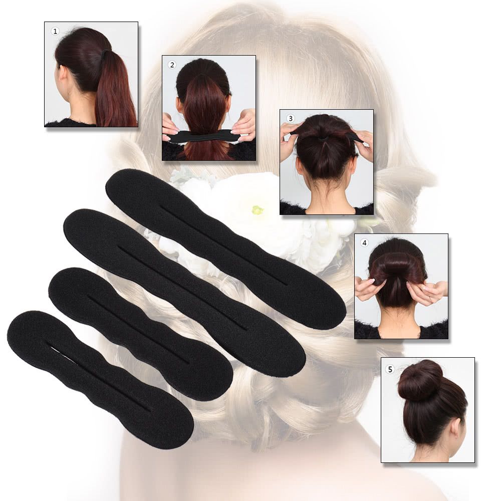 4pcs/set  Girls Women Hair Twister Styling Bun Making Tool