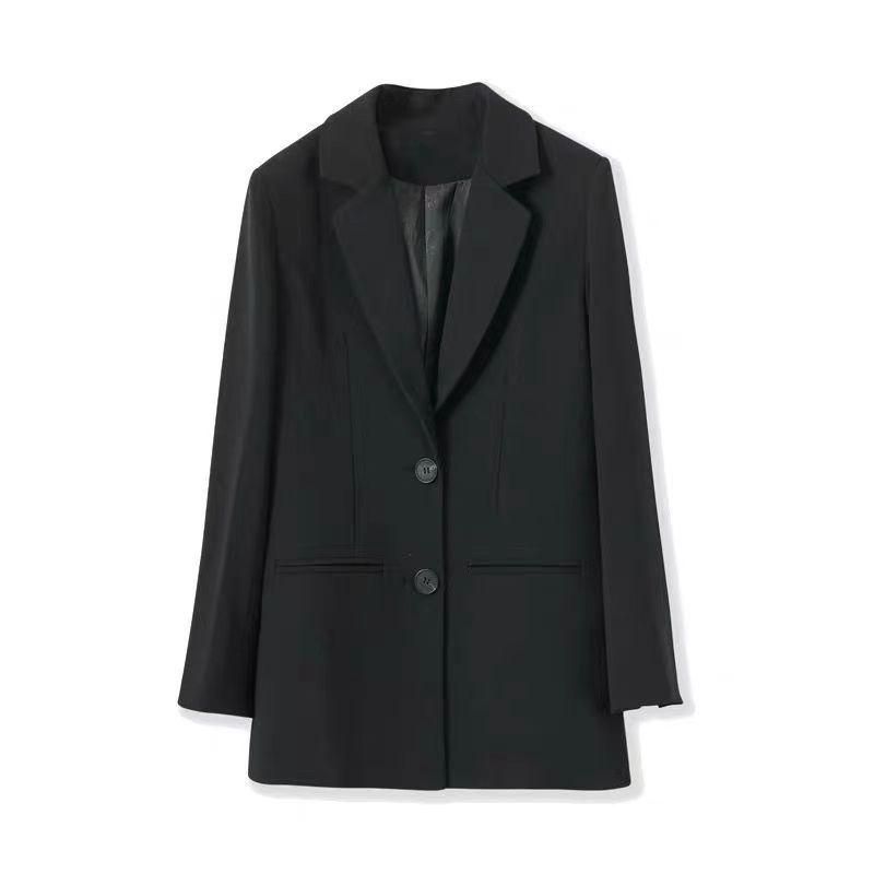 Black Small Business Suit Coat Women's Spring and Autumn Korean Style New Loose Suit Coat Temperament Commute Business Working Formal Wear
