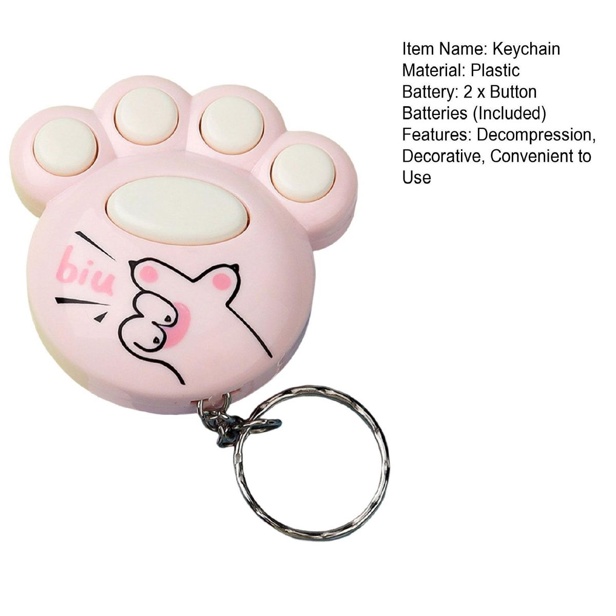 Keychain Cat Claw Game Machine Keychain Ornament Pink