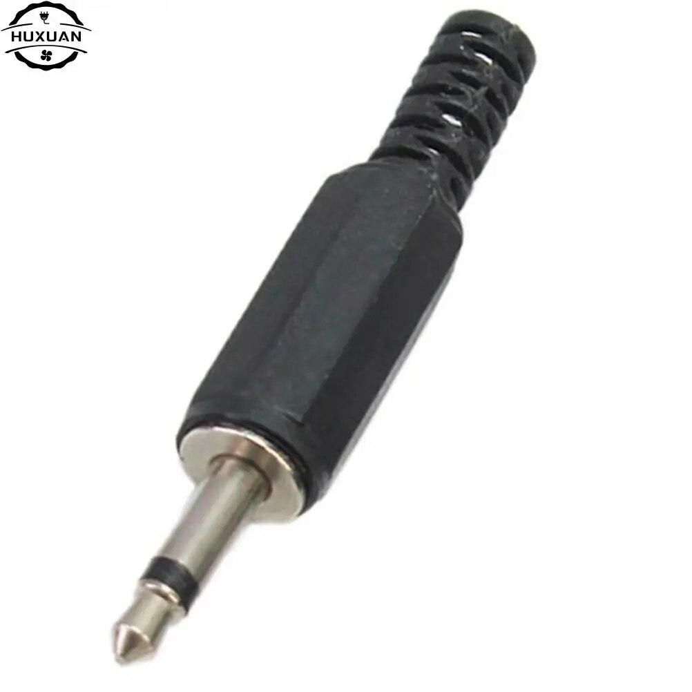 5Pcs/Lot 3.5mm HeadPhone Connector Male Two Channel Audio Jack Plug 3.5 Mm With Black Plastic Housing Size 5 x 0.9 cm